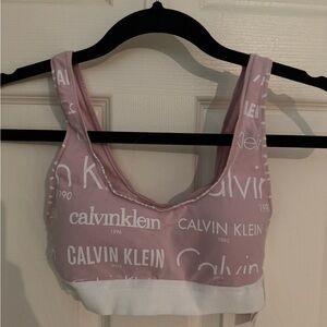 Calvin Klein Mauve and White Sports Bra